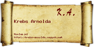 Krebs Arnolda névjegykártya